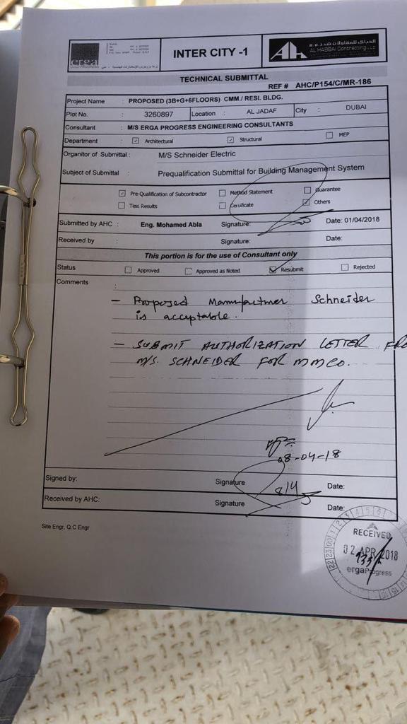 consultant approval sheets